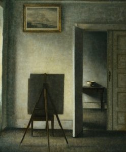 Um interior com o cavalete do artista, de Vilhelm Hammershoi