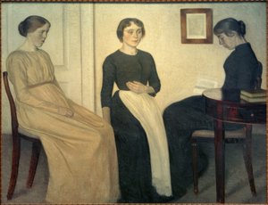 Três mulheres jovens de Vilhelm Hammershoi