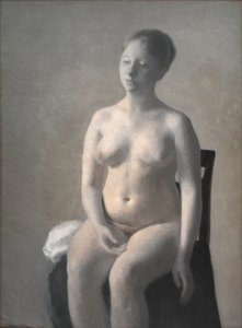 Nu feminino sentado de Vilhelm Hammershøi