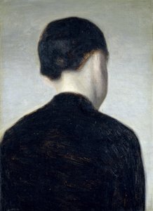 Figura sentada, vista de trás (Anna Hammershoi) 1884 (óleo sobre tela colocado a bordo)