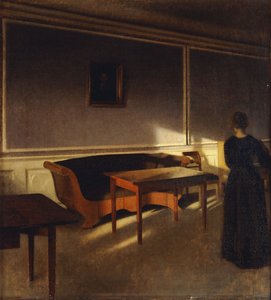 Luz do sol na sala de estar, No.1, 1903 de Vilhelm Hammershoi