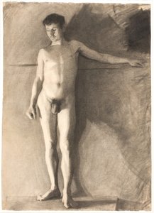 Modelo masculino em pé de Vilhelm Hammershøi