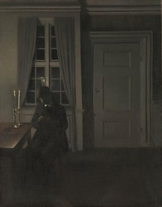 O colecionador de moedas, 1904 de Vilhelm Hammershoi