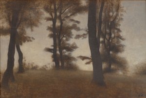 Troncos de árvores. Arresødal perto de Frederiksværk, norte da Zelândia de Vilhelm Hammershøi