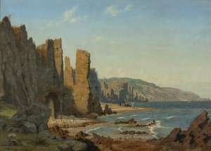 Formação de praia em Bornholm. Cena de Rø de Vilhelm Kyhn