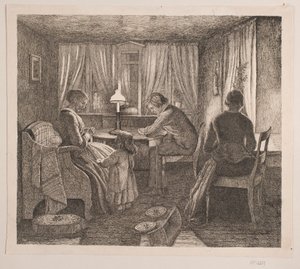 Interior com a família do artista de Vilhelm Kyhn