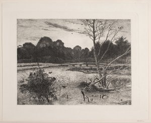Pôr do sol em uma floresta de Vilhelm Kyhn