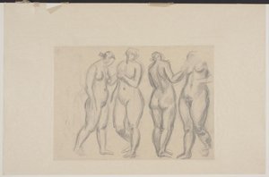 Quatro modelos femininos em pé de Vilhelm Lundstrøm