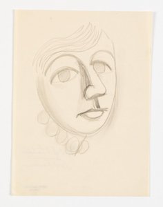 Retrato da filha do artista, Dorte Lundstrøm, perfil de três quartos à direita de Vilhelm Lundstrøm