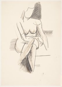 Modelo feminino sentado, vista frontal de Vilhelm Lundstrøm