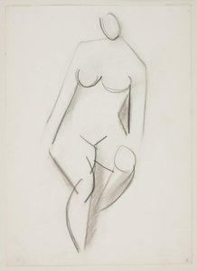 Mulher nua sentada vista de frente de Vilhelm Lundstrøm