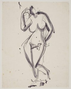 Modelo feminino em pé de Vilhelm Lundstrøm