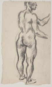 Modelo em pé, visto por trás de Vilhelm Lundstrøm