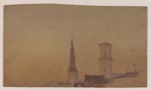 Estudo das Torres da Igreja de Petri e da Catedral de Nossa Senhora de Vilhelm Petersen