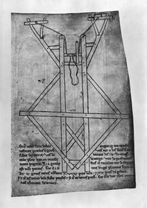 Trebuchet, máquina para lançar flechas e dardos (cópia fac-símile)