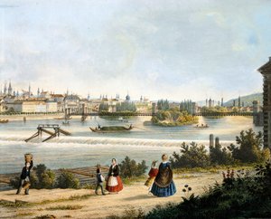 Praga no rio Moldava (Vltava), por Vincent Morstadt, República Checa