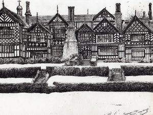 Bramall Hall Bramhall, 2004, (tinta no papel) de Vincent Alexander Booth