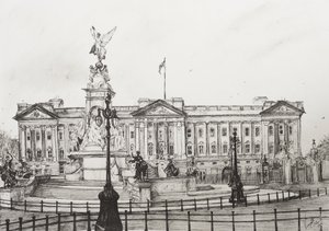 Palácio de Buckingham, Londres, 2006, (tinta no papel) de Vincent Alexander Booth