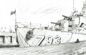 Destruidor 793 Boston Maritime Museum, 2003, (Tinta no papel) de Vincent Alexander Booth