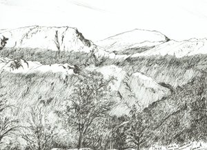 Dove Crag at Sunrise, 2003, (Tinta no papel) de Vincent Alexander Booth