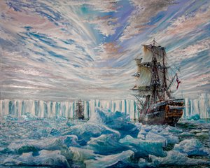 Erebus e Terror descobrem a Plataforma de Gelo Antárctica, 2020 de Vincent Alexander Booth