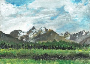 Hotel view em Crans, 2011, (acrílico sobre tela) de Vincent Alexander Booth
