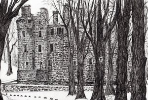 Huntly Castle Scotland, 2007, (tinta no papel) de Vincent Alexander Booth