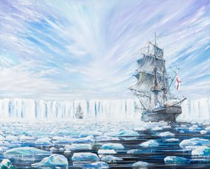 James Clark Ross descobre a plataforma de gelo antártica Jan 1841, 2016, de Vincent Alexander Booth