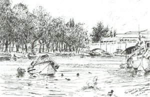 Kingston Bridge London, 2004, (Tinta no papel) de Vincent Alexander Booth