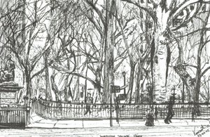 Madison Square Park, Nova York, 2003, (tinta sobre papel) de Vincent Alexander Booth