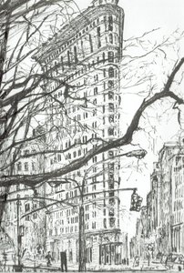 Edifício New York Flat Iron, 2003, (tinta no papel) de Vincent Alexander Booth