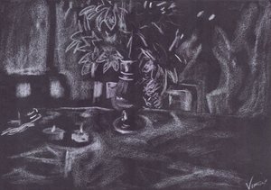 Planta na sala à luz das velas de Vincent Alexander Booth
