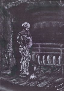Estátua à lareira à luz de velas de Vincent Alexander Booth