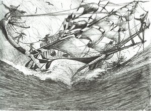 Storm Creators Arcticic Ocean, 2017, (Tinta no papel) de Vincent Alexander Booth