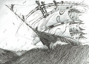 Storm Creators Barents Sea, 2017, (Tinta no papel) de Vincent Alexander Booth