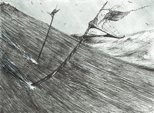 Storm Creators Black Sea, 2017, (Tinta no papel) de Vincent Alexander Booth