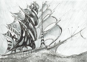 Storm Creators Caribbean Sea, 2017, (Tinta no papel) de Vincent Alexander Booth