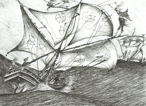 Storm Creators Indian Ocean, 2017, (Tinta no papel) de Vincent Alexander Booth