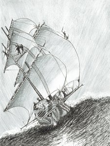 Criadores de tormentas Molucca Sea, 2017, (Tinta no papel) de Vincent Alexander Booth
