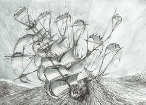 Storm Creators South China Sea, 2017, (Tinta no papel) de Vincent Alexander Booth