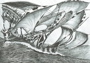 Storm Creators Tasman Sea, 2017, (Tinta no papel) de Vincent Alexander Booth