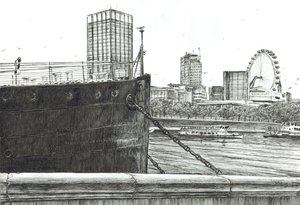 O arco preto no Tamisa, 2006, (tinta no papel) de Vincent Alexander Booth