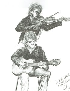 O Guitarrista e violinista do 8º dia do Café Manchester, 2007 de Vincent Alexander Booth
