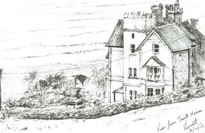 A casa dos jesuítas na costa galesa, 2005, (tinta sobre papel) de Vincent Alexander Booth