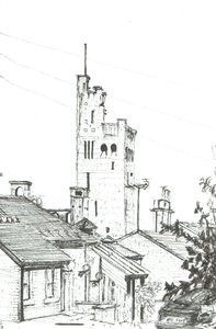 Torre em Knutsford, 2003, (tinta no papel) de Vincent Alexander Booth