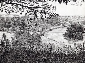 Vista de Richmond Hill London, 2004, (tinta no papel) de Vincent Alexander Booth