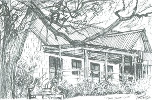 Clube de iates no Lago Naivasha; Quénia; 2006; (tinta sobre papel) de Vincent Alexander Booth