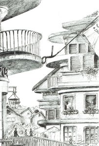 café em Crans - Montana, Suíça, 2009 de Vincent Alexander Booth