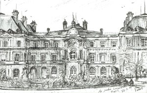 Jardim do Luxemburgo Paris, 2003, (Tinta sobre papel) de Vincent Alexander Booth