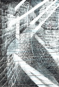 page25, O Castelo na Floresta de Findhorn, 2006, (tinta no papel) de Vincent Alexander Booth